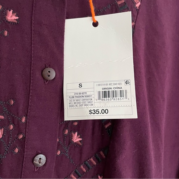 KNOX ROSE NWT Purple Embroidered Tunic Top - Picture 3 of 16